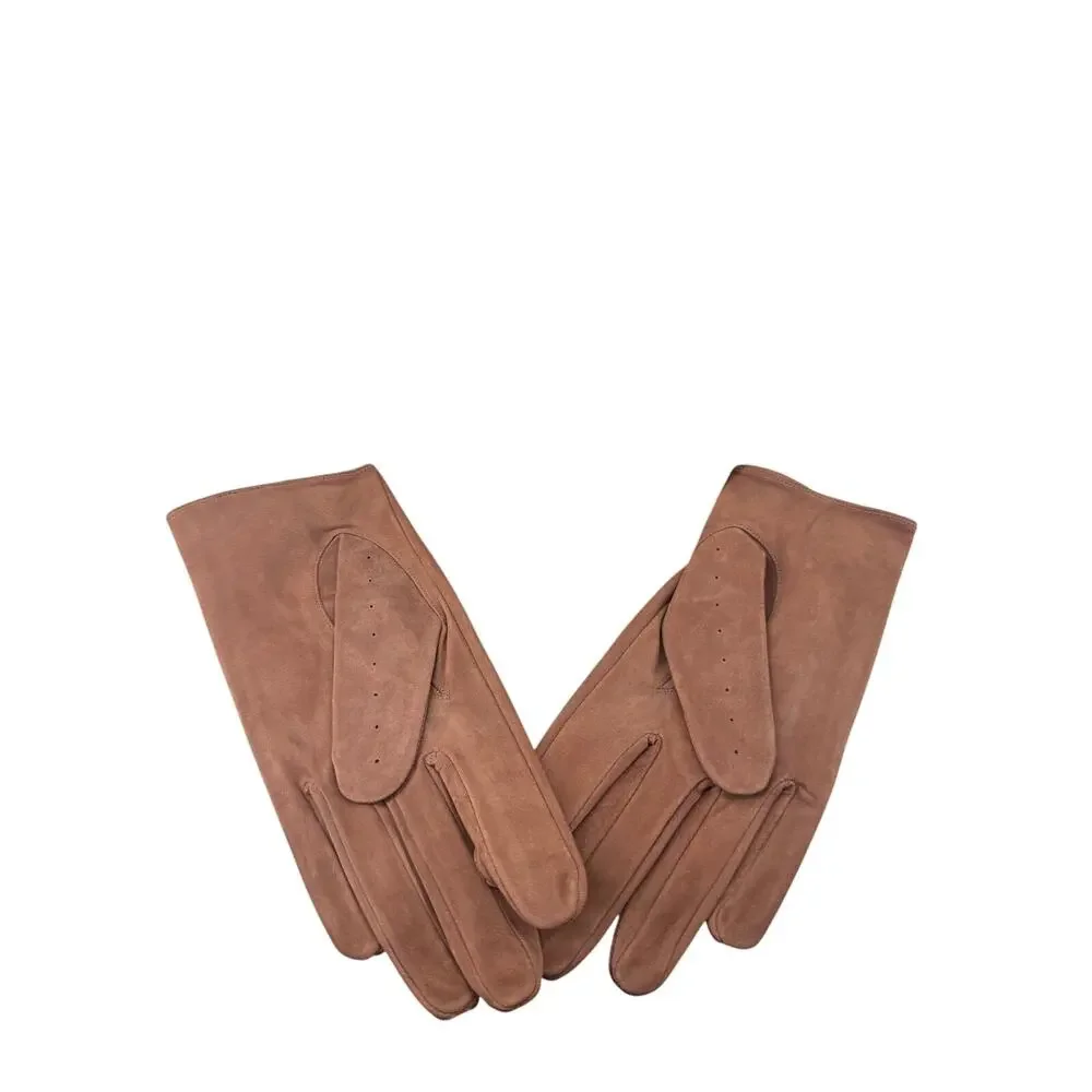 Jindo Fashion Medium Brown Leather Gloves Size 44 Made in Korea